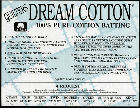 White Dream Cotton Request - Thinnest Loft