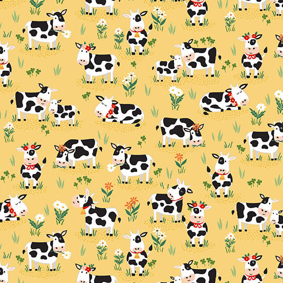 Fun on the Farm - Grazing Cows - Yellow