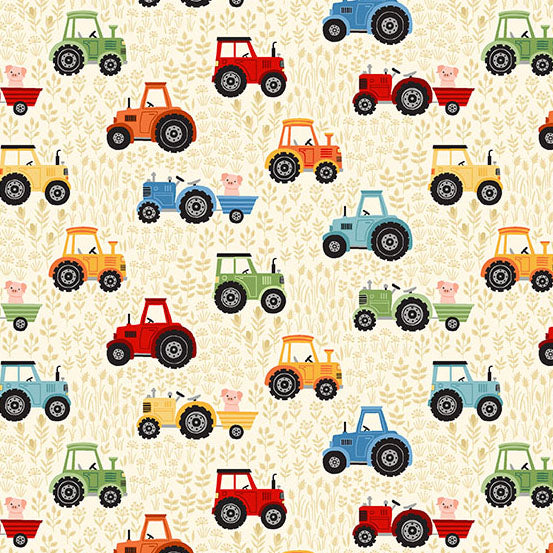 Fun on the Farm - Tractors - Cream