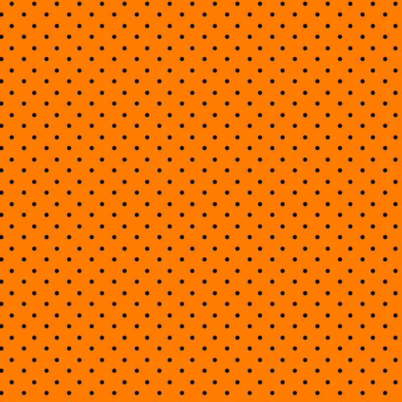 Priscilla's Polkas - Black Dots on Orange