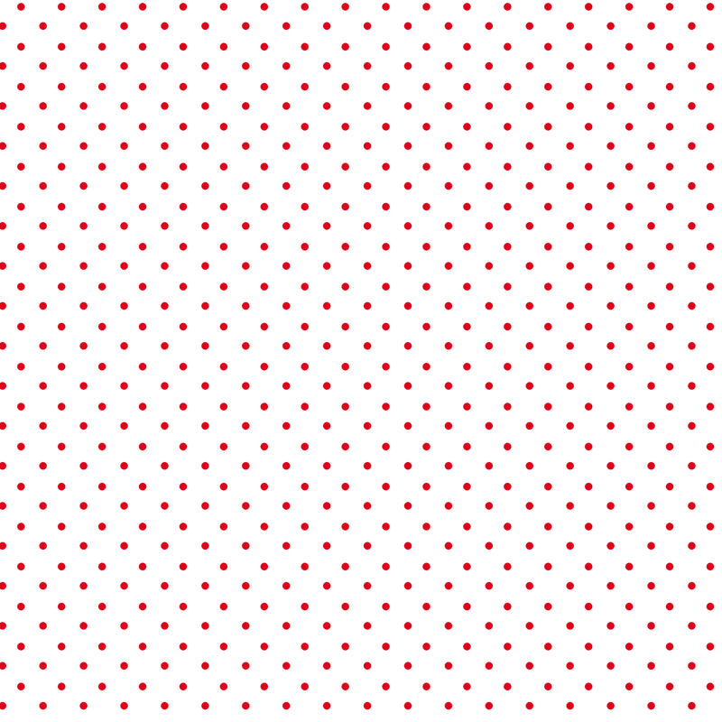 Priscilla's Polkas - Red Dots on White