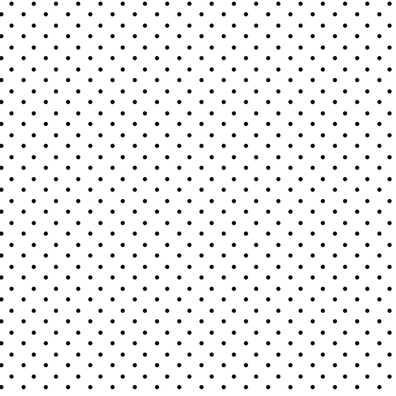 Priscilla's Polkas - Black Dots on White