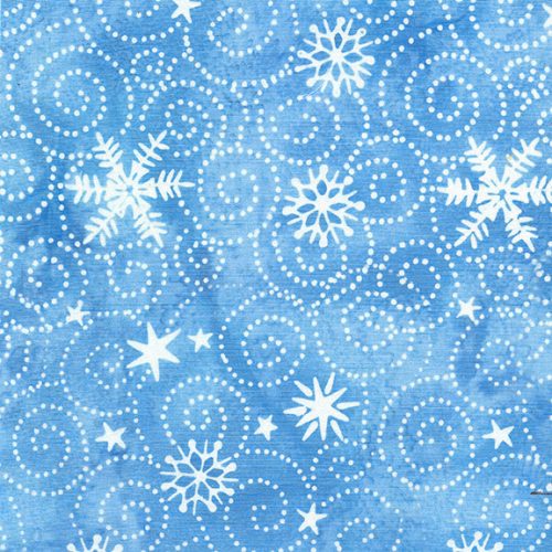 Snowed In - Swirl Snowflake - Blue Chambray