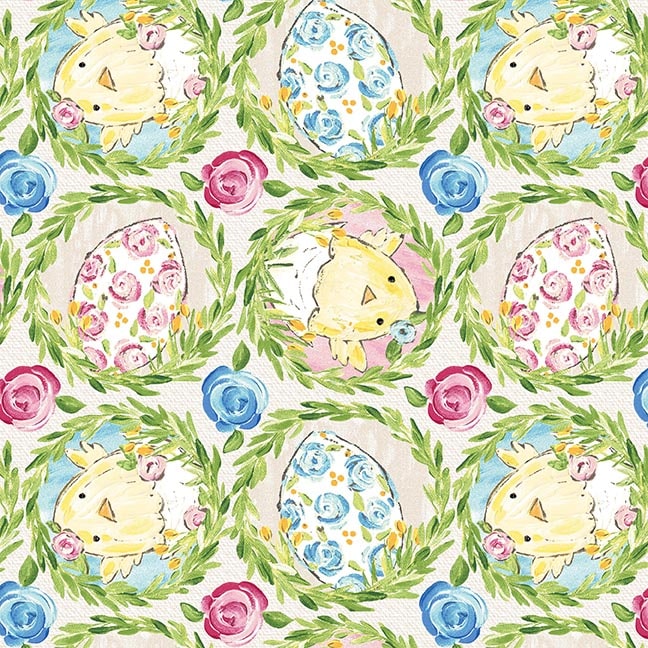 Peek A Boo Bunnies - Easter Wreaths - Cream