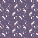 My Darling Unicorn - Tossed Unicorn with Crescent Moons - Purple