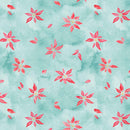 Christmas in Color - Whimsical Poinsettia - Turquoise