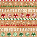 Very Merry Gingerbread - Iced Candy Stripe - Tan