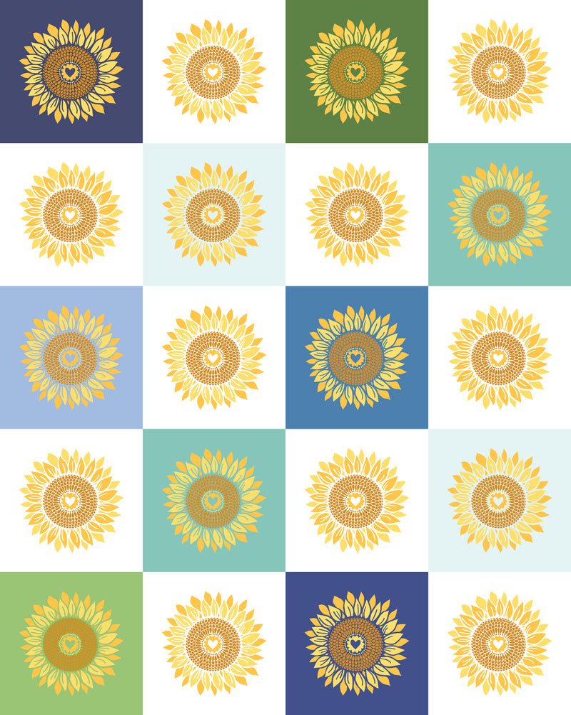 Sunflowers in My Heart - Sunflower Panel - Multi