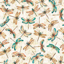 Serenity Wide - Dragonflies - Oatmeal