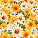 Daisy Delights - Packed Daisies - Green