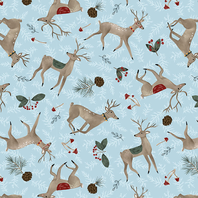 Glad Tidings We Bring - Deer - Light Blue