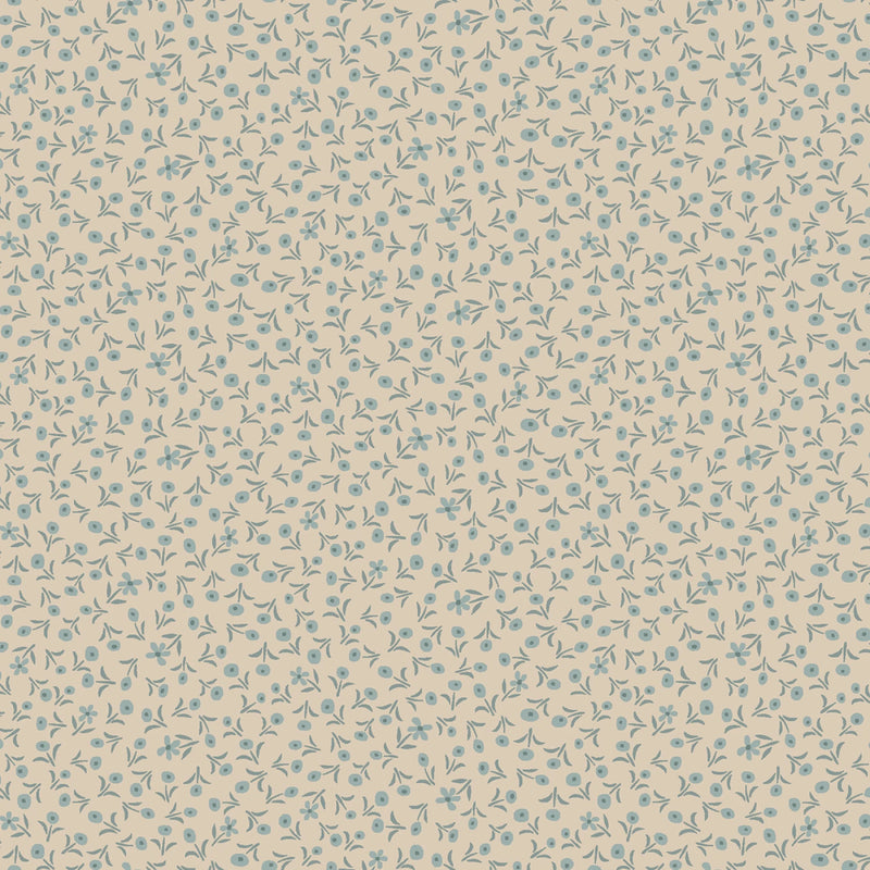 Simply Charming - Tiny Flowers - Taupe Blue
