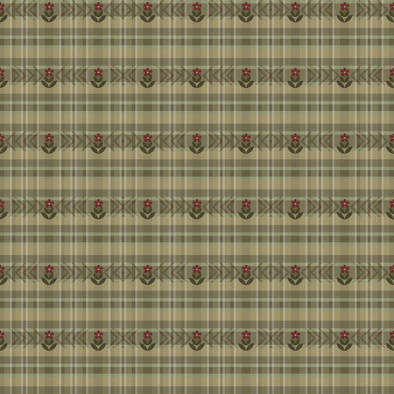 Simply Charming - Flower Plaid - Green