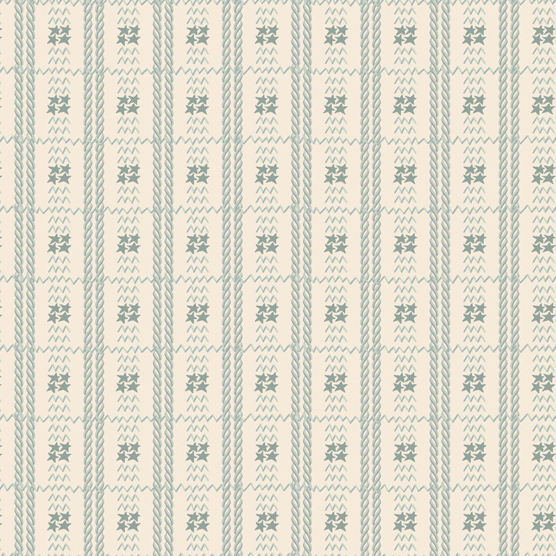 Simply Charming - Star Zig Zag Plaid - Cream Blue