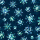 Beyond the Pines Minky - Snowflakes - Midnight Blue