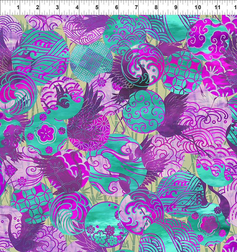 Oriental Gardens - Collage - Purple