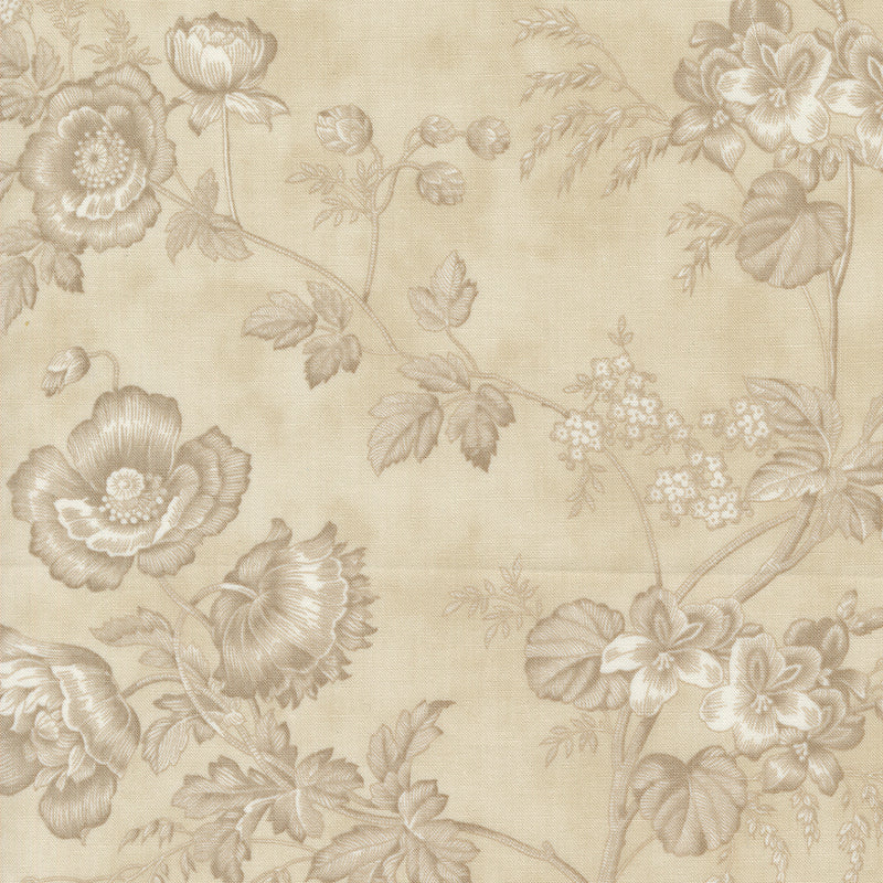 Fav Vintage Linens - Sisters Floral - Taupe