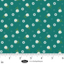 The Bright Side - Daisies with Circles of Dots - Turquoise