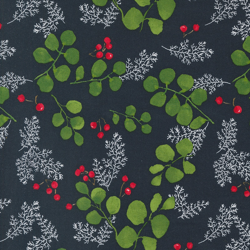 Winterly - Greenery and Berries - Soft Black