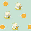 Heather Ross Favorites - Owl and the Pussycat - Aqua