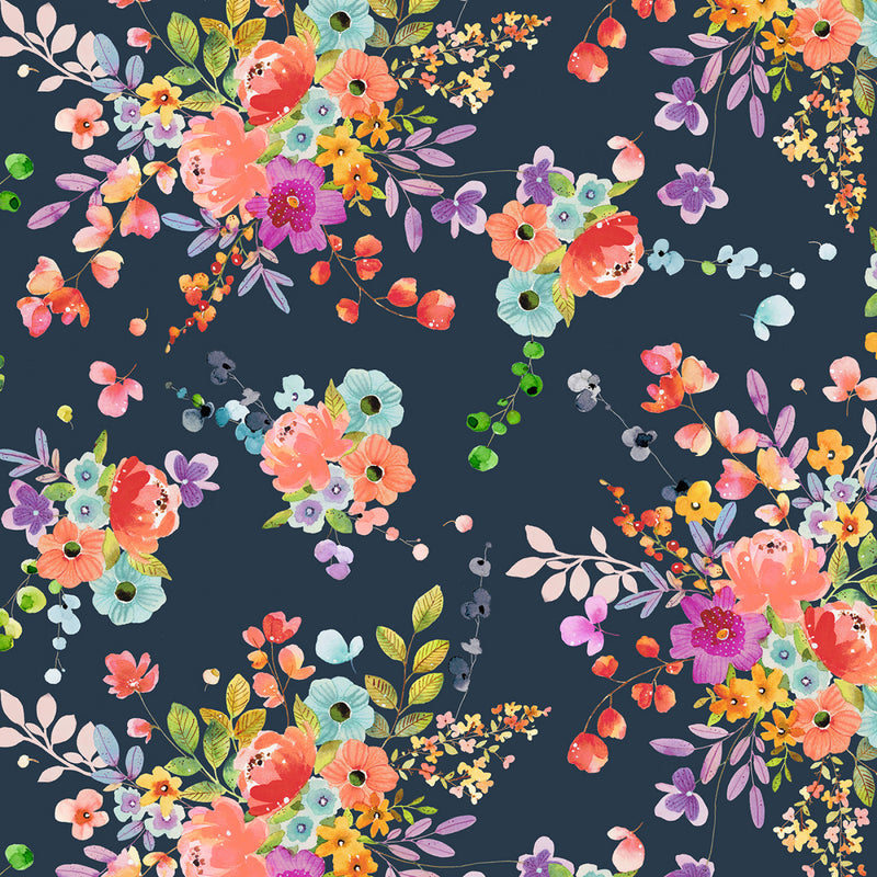 Wild Meadow - Bountiful Bouquets - Navy