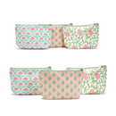 Floral Block Print Pouch Set