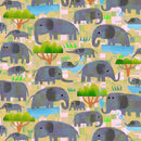 Animal Kingdom - Mama Elephant, Baby Elephant - Yellow Savanna