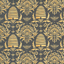 Honey & Lavender - Beeskep Damask - Charcoal