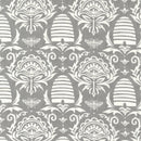 Honey & Lavender - Beeskep Damask - Pebble Grey