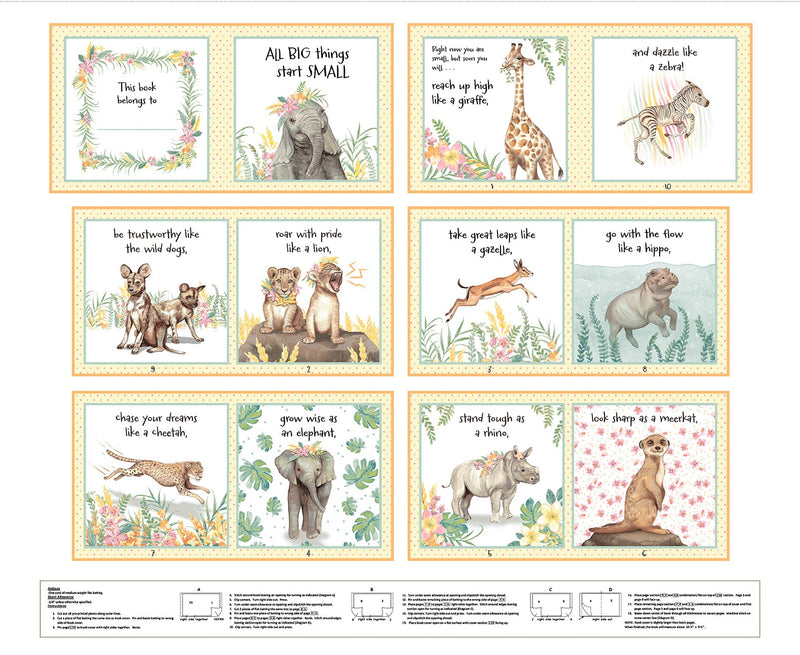 All Big Things Start Small - Baby Animals Book Panel - Multi