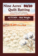 Nine Acres 80/20 Quilt Batting - Autumn - Throw - Natural