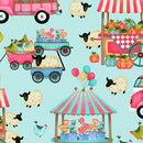 Country Fair - Farmers Market - Aqua/Multi