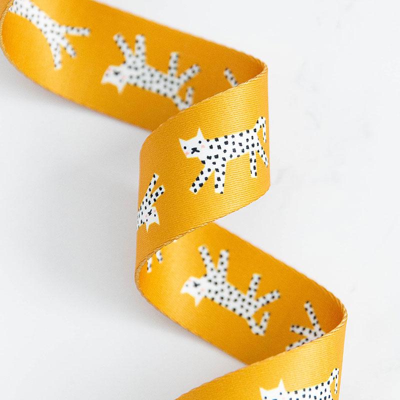 Ruby Star 1.5" Webbing - Snow Leopards