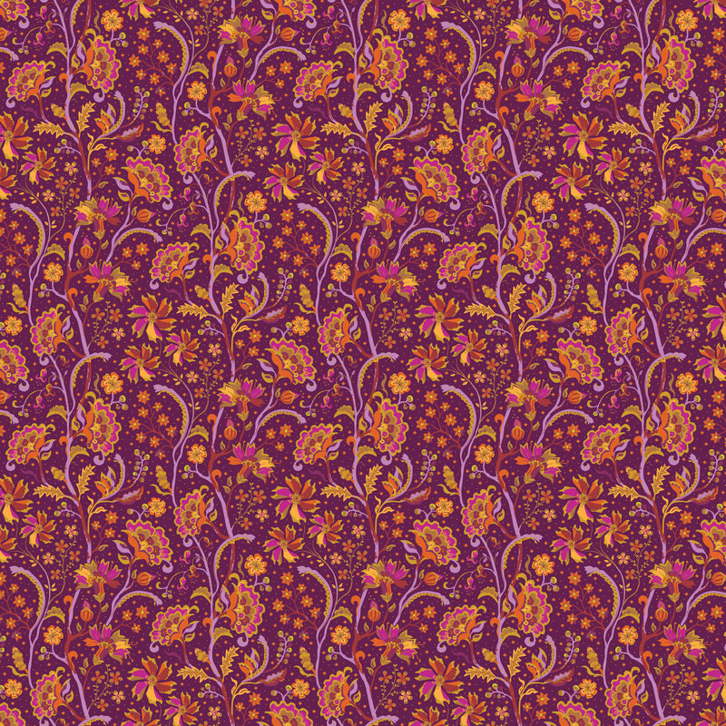 Trade Winds - Chintz - Burgundy