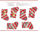 Christmas at Pooh Corner - Christmas Stockings Panel - Red/Green
