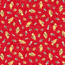 Christmas at Pooh Corner Minky - Bears and Bundles - Red
