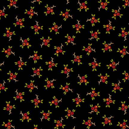 Quiet Grace - Berry Sprigs - Black