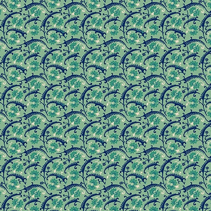Quiet Grace - Vintage Floral - Aqua