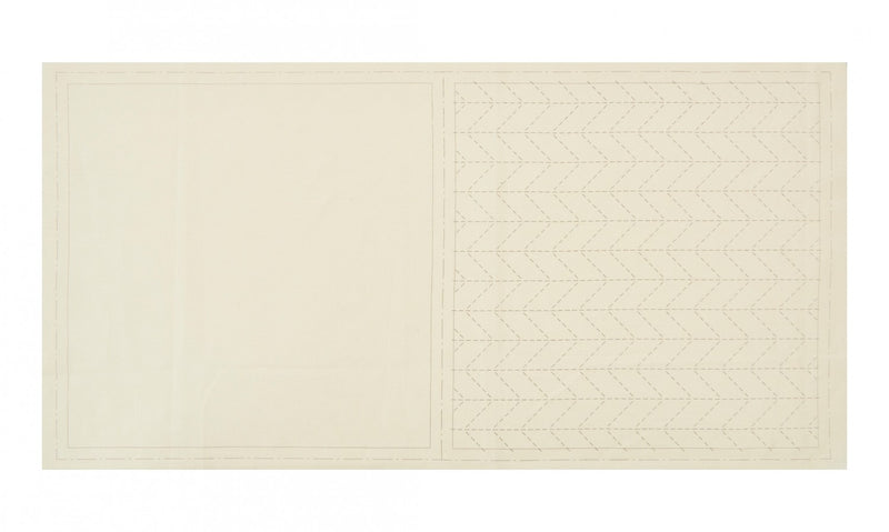 Preprinted Sashiko Panel - Herringbone - Off White