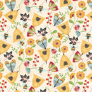 Nature's Symphony - Beehives and Flowers - Pale Yellow
