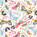 Nature's Symphony - Butterflies and Caterpillars - White