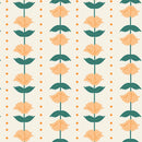 The Bright Side - Flower and Polka Dot Stripe - White/Peach