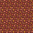 Cozy Autumn - Acorns & Oak Leaves - Dark Rust