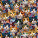 Calico Cat - Packed Cats & Floral - Natural
