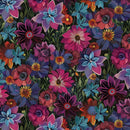 Calico Cat - Forest Floral - Black