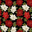 Merry Christmas - Poinsettia Floral Metallic - Poinsettia
