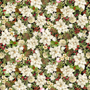 Merry Christmas - Holiday Floral Metallic - Magnolia