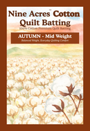 Nine Acres Cotton Quilt Batting - Autumn - Double - White