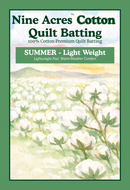 Nine Acres Cotton Quilt Batting - Summer - Throw - Natural
