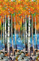 Silent Lake - Full Width Border - Orange Multi